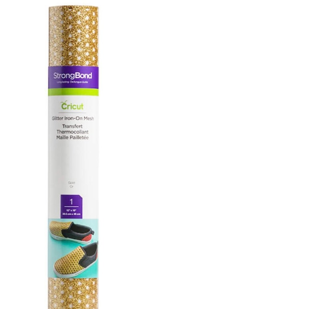 Cricut Glitter Iron-On Mesh - Gold - NWT